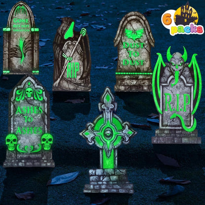 16in Halloween Graveyard Tombstones Fluorescent, 6 Pcs – Ventayo