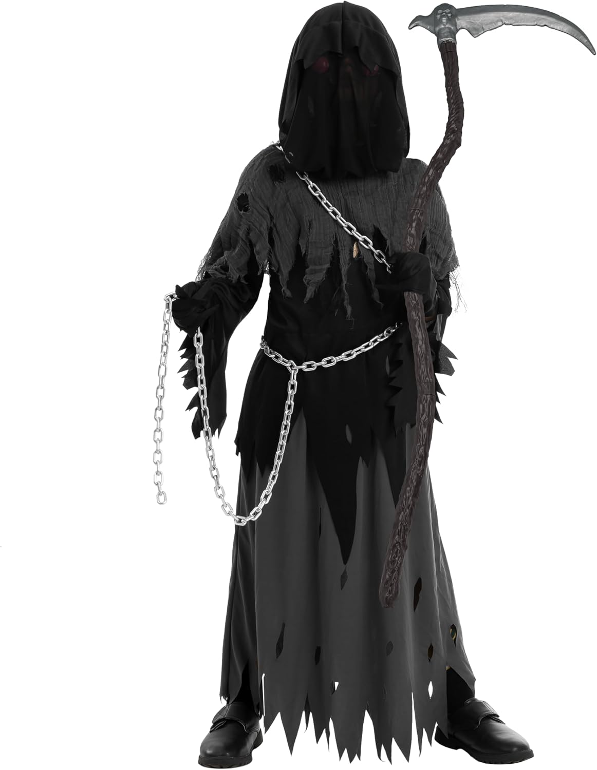 Glowing Eyes Grim Reaper Halloween Costume for Kids – Ventayo