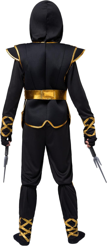 Kids' Golden Halloween Ninja Costume Set – Ventayo