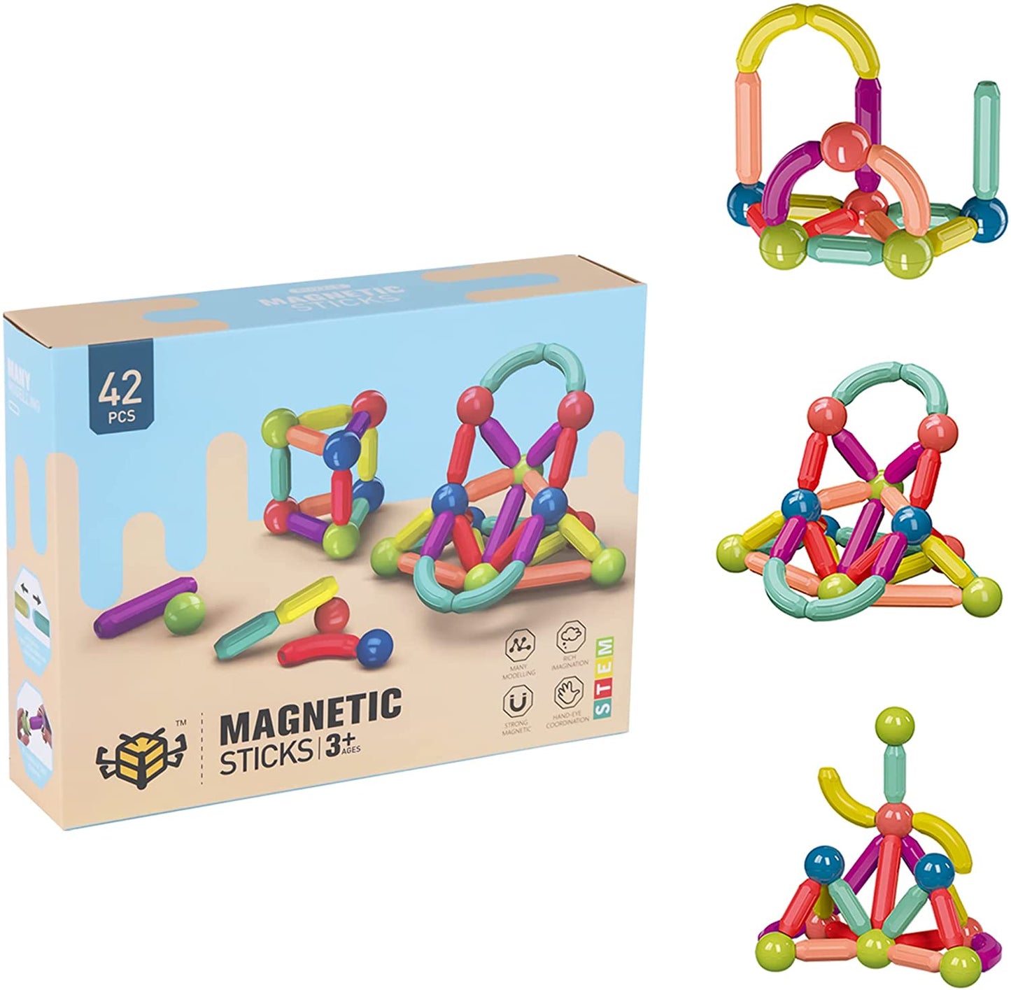 Montessori magnetische bouwblokken (42 stuks)