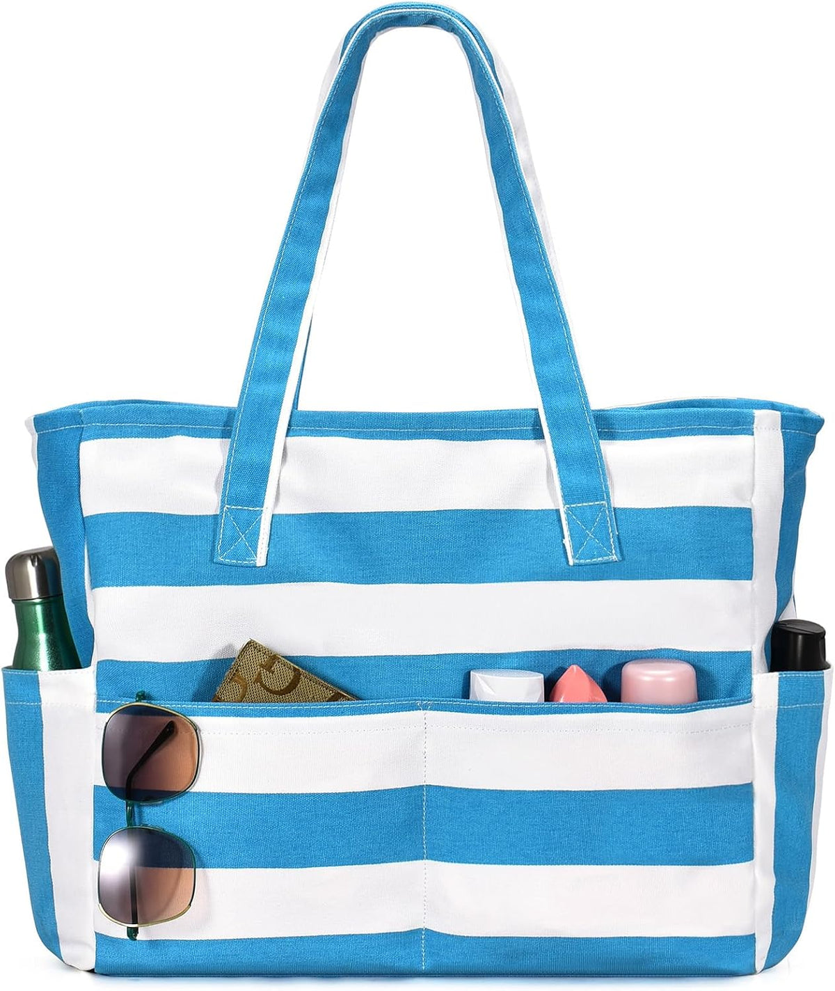 Ventayo – Large Waterproof Beach Tote Bag with Zipper | Sandproof Design for Travel & Vacation Essentials