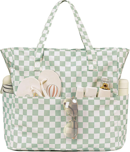 Ventayo – Coastal Collection | Large Waterproof Beach Tote Bag with Zipper & Wet Pocket | Versatile for Travel, Gym, and Grocery