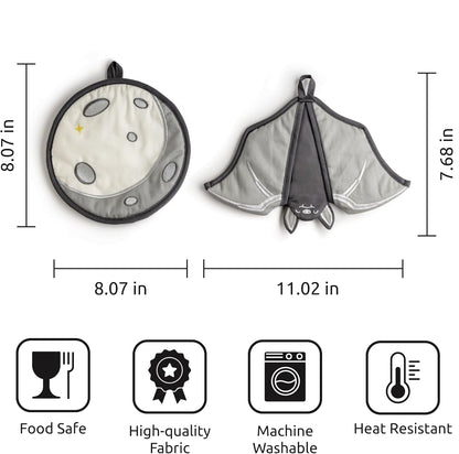 Bat-Inspired Oven Mitt & Pot Holder Set – Ventayo