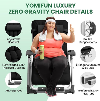 Heavy-Duty Outdoor Folding Lounge Chair – 500LB Capacity Patio Recliner | Ventayo