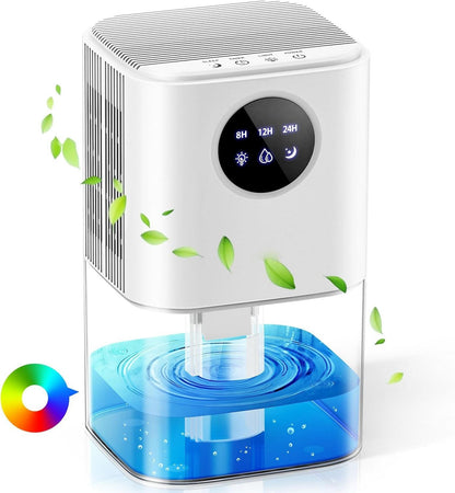 Portable Dehumidifier for Bedroom/Bathroom – Quiet Damp Air Moisture Remover