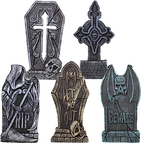 Cross Foam Tombstone Halloween Decoration, 12 Stakes – Ventayo