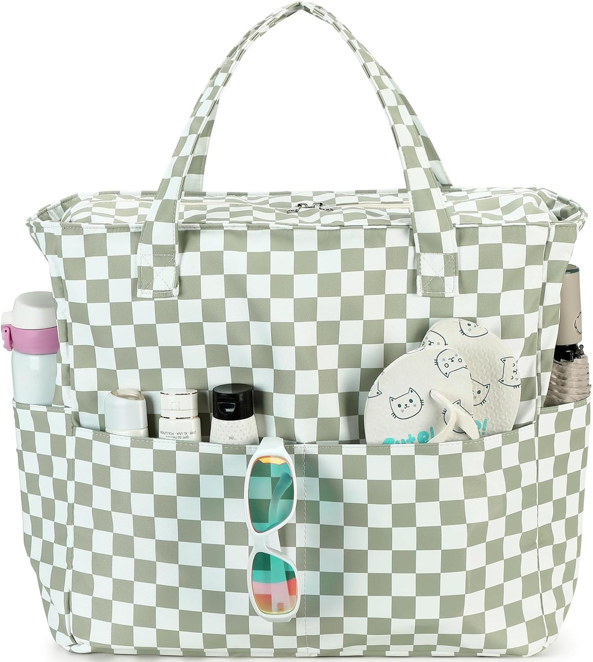 Ventayo – Coastal Collection | Large Waterproof Beach Tote Bag with Zipper & Wet Pocket | Versatile for Travel, Gym, and Grocery