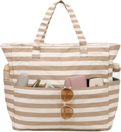 Ventayo – Coastal Collection | Large Waterproof Beach Tote Bag with Zipper & Wet Pocket | Versatile for Travel, Gym, and Grocery