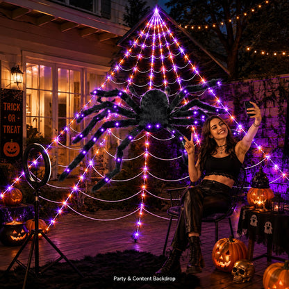 Giant Purple LED Spider Web Lights – Ventayo