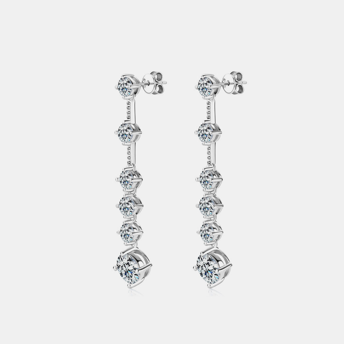 Radiant Brilliance 4 Carat Moissanite Sterling Silver Earrings