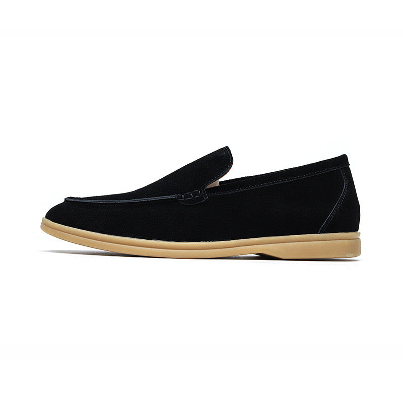 GEONWOO Old Money Suede Loafers – Men’s Premium Slip-On Suede Dress Shoes with Removable Insole