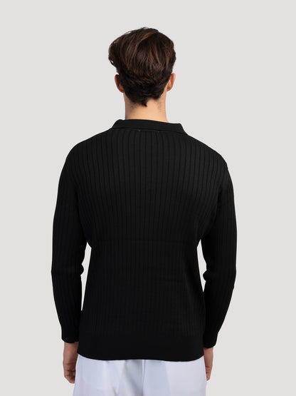 SEOJIN Old Money Polo – Men’s 100% Cotton Buttoned Collar Long Sleeve Polo Shirt