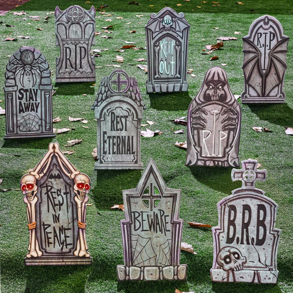 16" 9 Pcs Halloween Tombstones Decorations – Ventayo