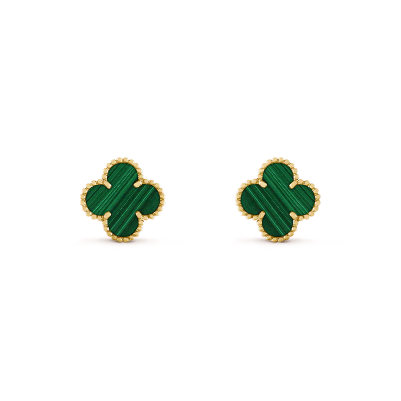 Love Clover Leaf Earstuds,925 Silver, 18k Yellow Gold Plated