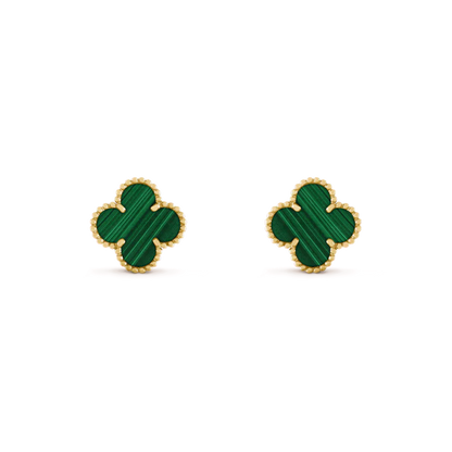 Love Clover Leaf Earstuds,925 Silver, 18k Yellow Gold Plated