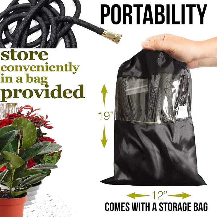 Expandable Garden Hose – Heavy Duty Flexible Water Hose with Nozzle