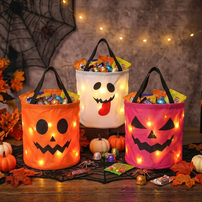 GlowTreat – LED Halloween Candy Bucket Set