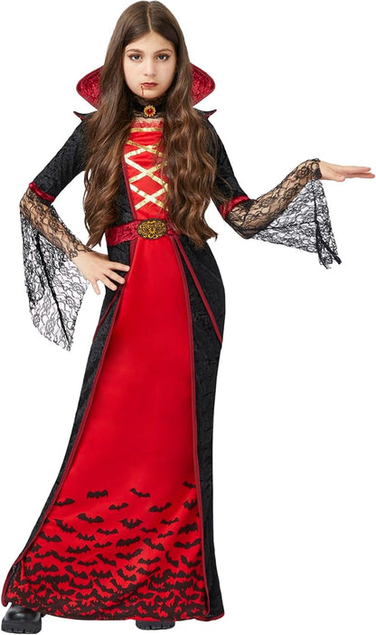 Girls Royal Vampire Costume - Deluxe Gothic Victorian Vampiress Set – Ventayo