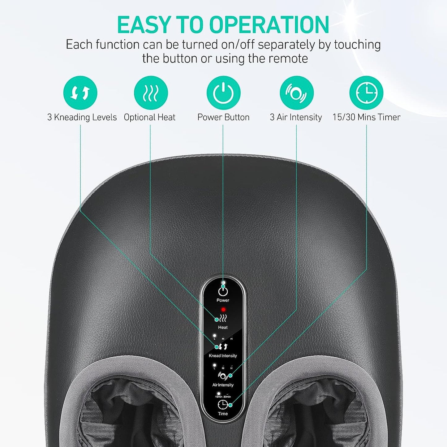 Shiatsu- und knetender Fußmassagegerät mit Wärme, Vibration und Luftkompression