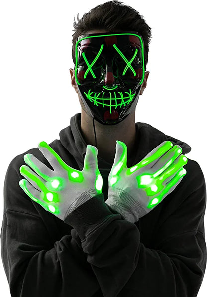 Led Scary Mask And Gloves (green) – Ventayo