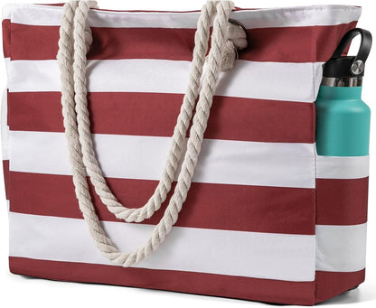 Ventayo – Large Waterproof Beach Tote Bag with Zipper | Sandproof Design for Easy Summer Outings