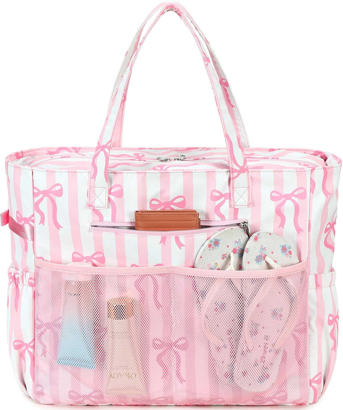 Ventayo – Coastal Collection | Large Waterproof Beach Tote Bag with Zipper & Wet Pocket | Versatile for Travel, Gym, and Grocery