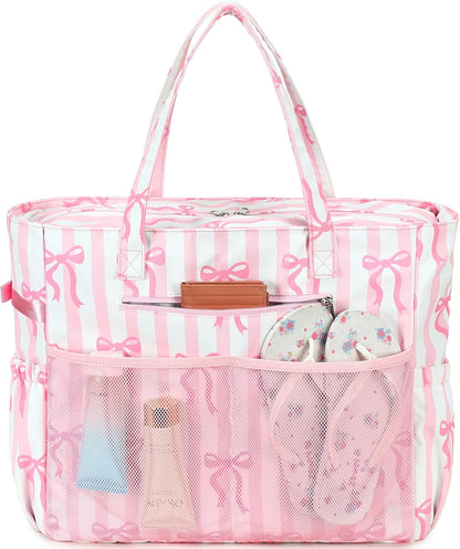 Ventayo – Coastal Collection | Large Waterproof Beach Tote Bag with Zipper & Wet Pocket | Versatile for Travel, Gym, and Grocery