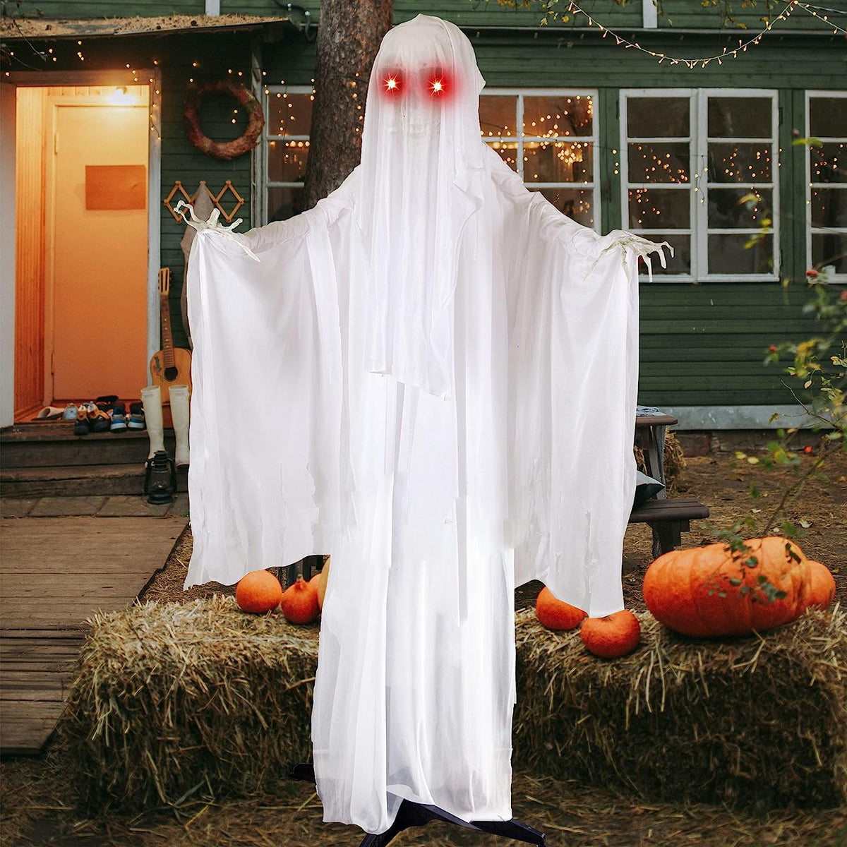 68in Standing Animated Ghost with Skeleton Hands – Ventayo