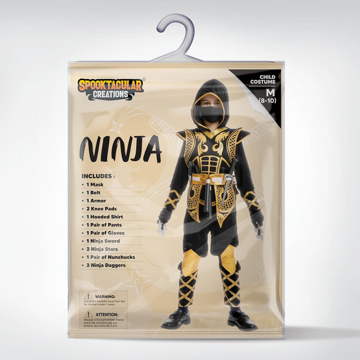 Kids' Golden Halloween Ninja Costume Set – Ventayo
