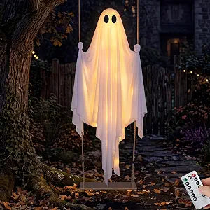 5 FT Hanging Swing Ghost - Light-Up Halloween Outdoor Decoration – Ventayo
