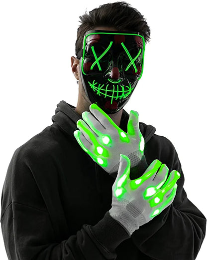 Led Scary Mask And Gloves (green) – Ventayo