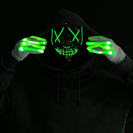 Led Scary Mask And Gloves (green) – Ventayo