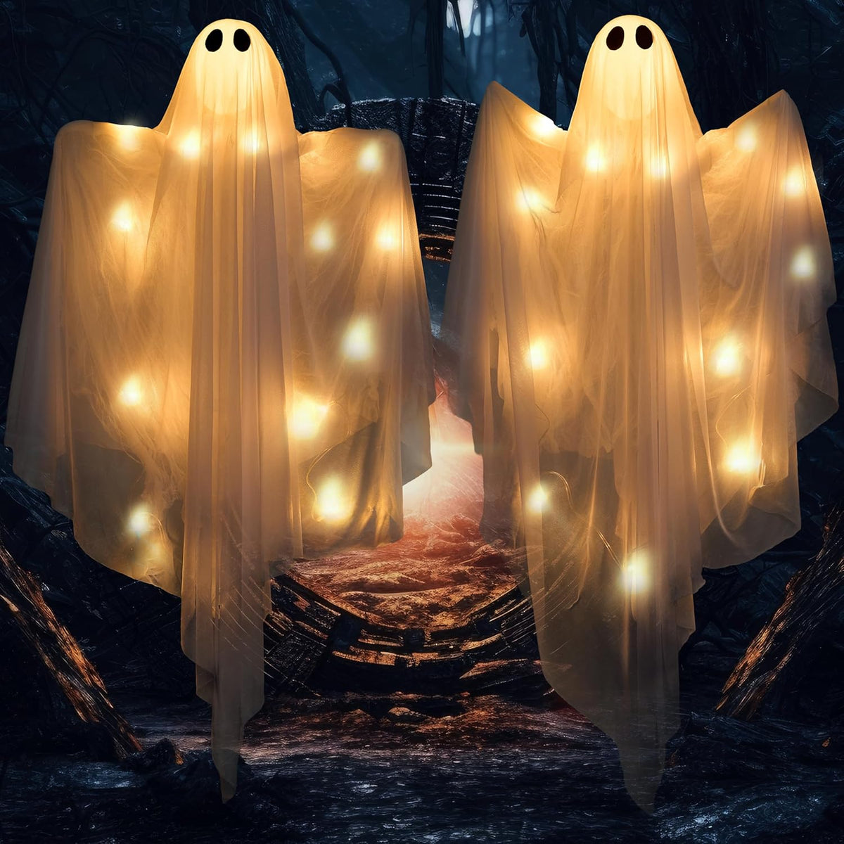 2 Pcs 35.5” Halloween Light up Hanging Ghost – Ventayo