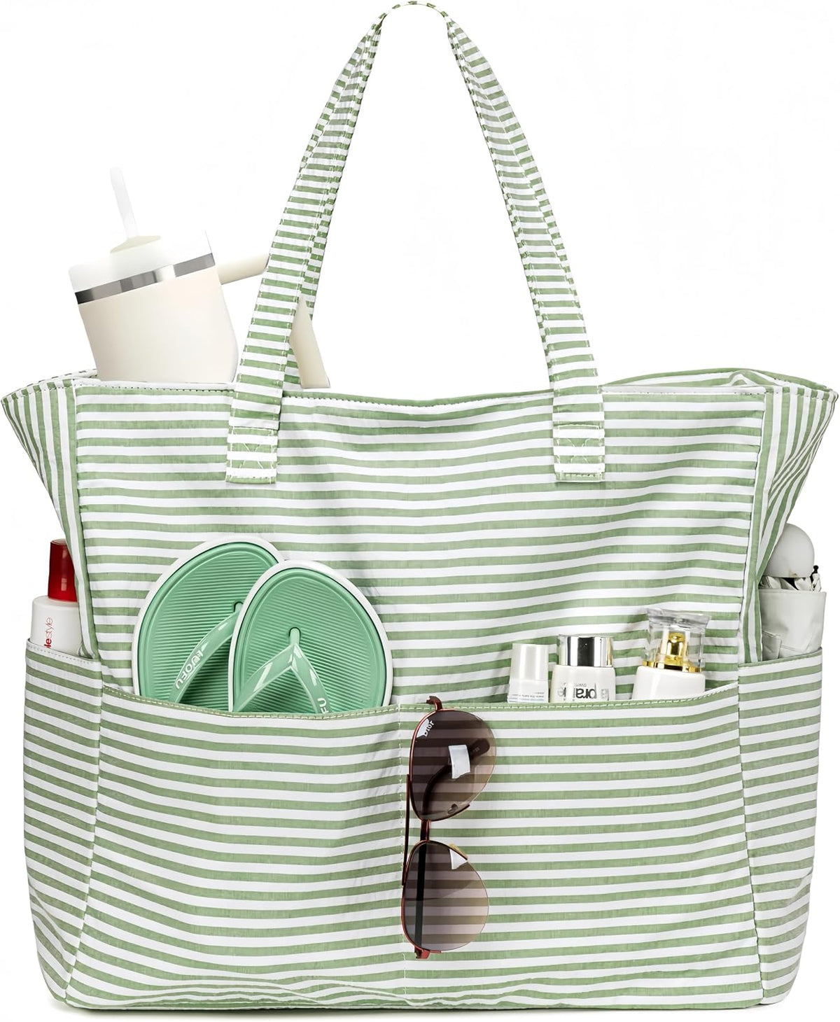 Ventayo – Coastal Collection | Large Waterproof Beach Tote Bag with Zipper & Wet Pocket | Versatile for Travel, Gym, and Grocery