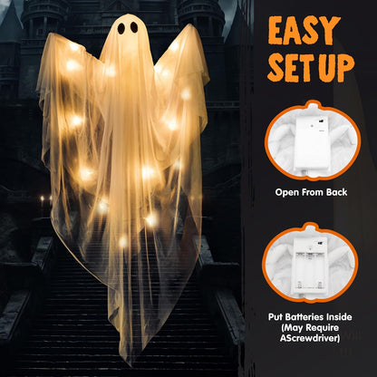 2 Pcs 35.5” Halloween Light up Hanging Ghost – Ventayo