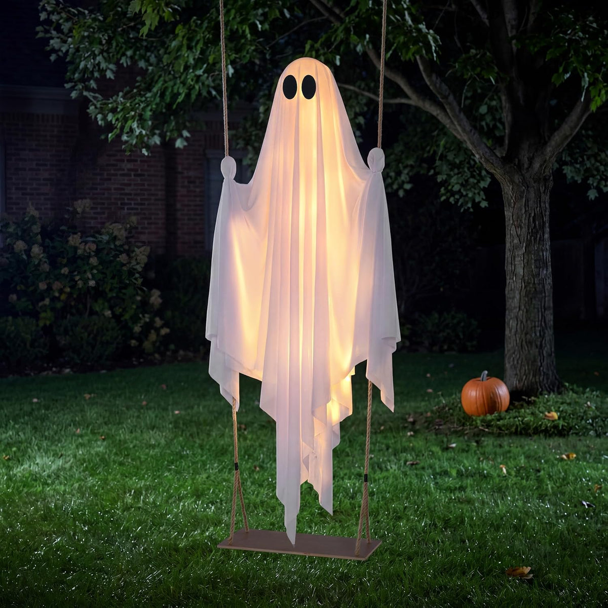 5 FT Hanging Swing Ghost - Light-Up Halloween Outdoor Decoration – Ventayo