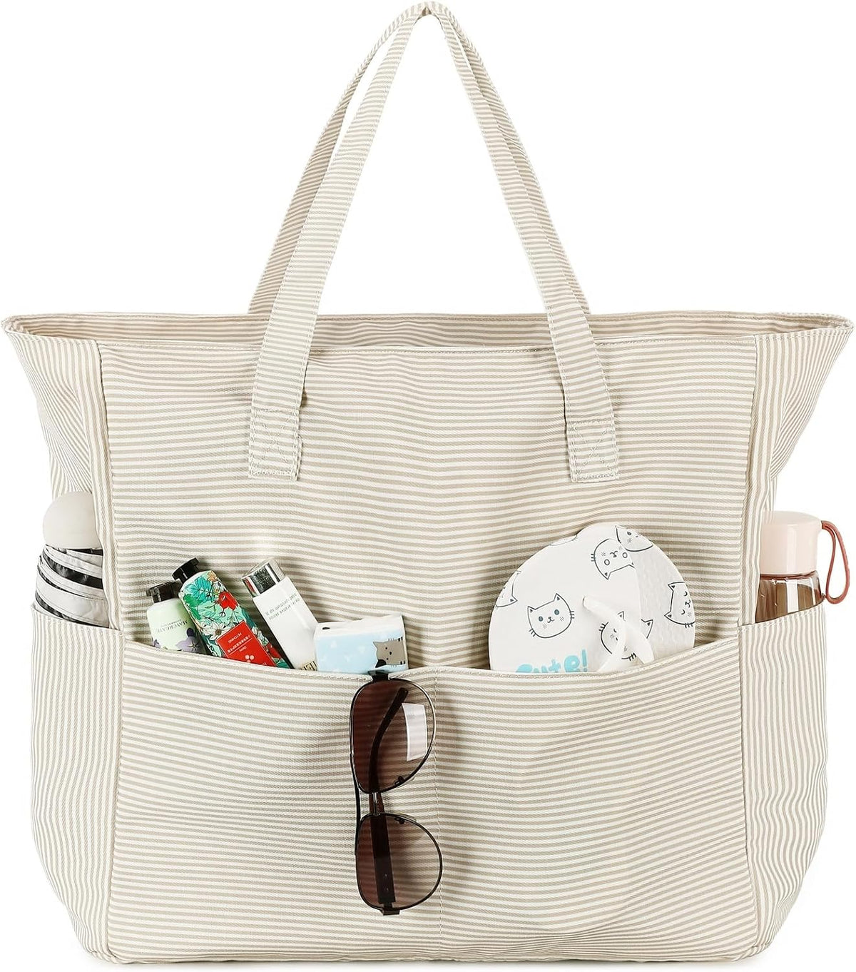 Ventayo – Coastal Collection | Large Waterproof Beach Tote Bag with Zipper & Wet Pocket | Versatile for Travel, Gym, and Grocery