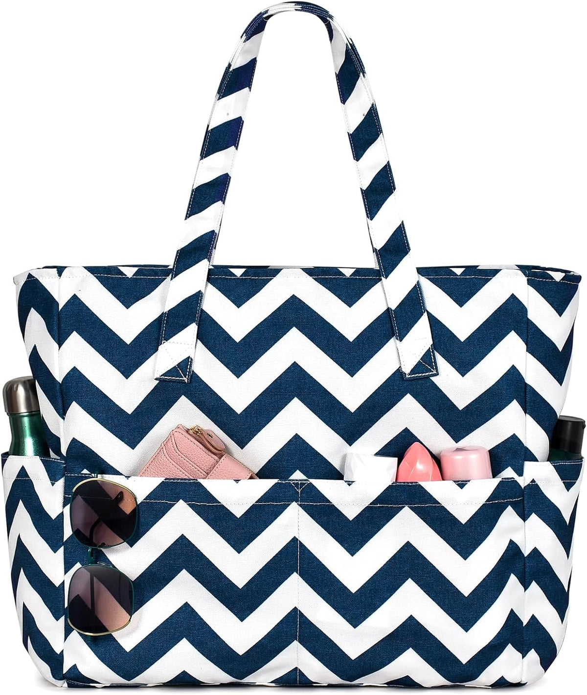 Ventayo – Large Waterproof Beach Tote Bag with Zipper | Sandproof Design for Travel & Vacation Essentials
