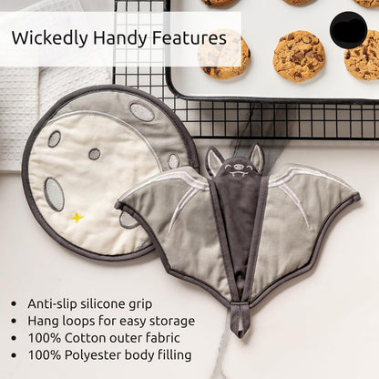 Bat-Inspired Oven Mitt & Pot Holder Set – Ventayo