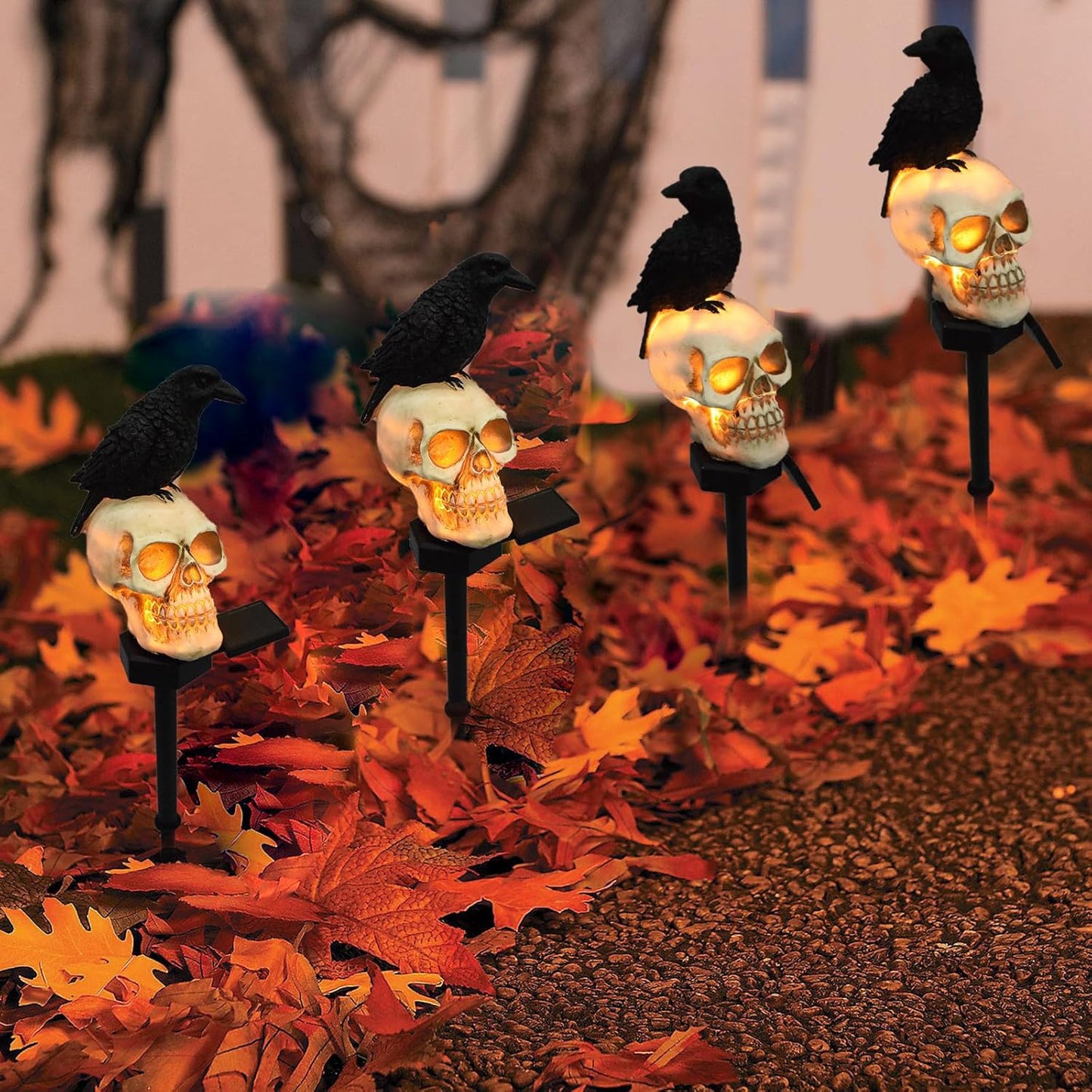 RavenGuard – Animated Solar Skull Garden Stake