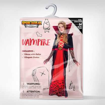 Girls Royal Vampire Costume - Deluxe Gothic Victorian Vampiress Set – Ventayo
