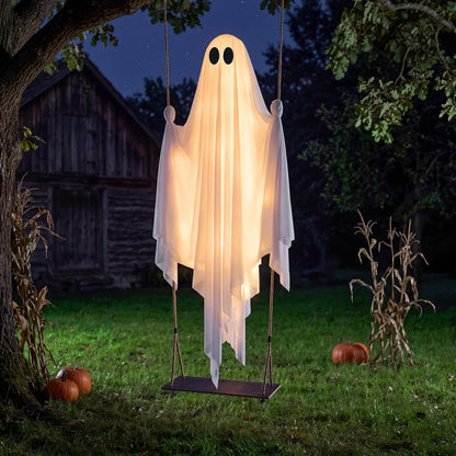 5 FT Hanging Swing Ghost - Light-Up Halloween Outdoor Decoration – Ventayo