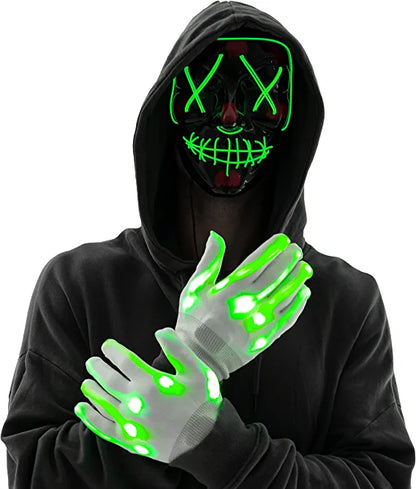 Led Scary Mask And Gloves (green) – Ventayo