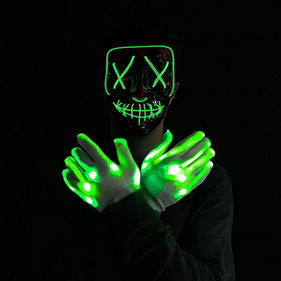 Led Scary Mask And Gloves (green) – Ventayo