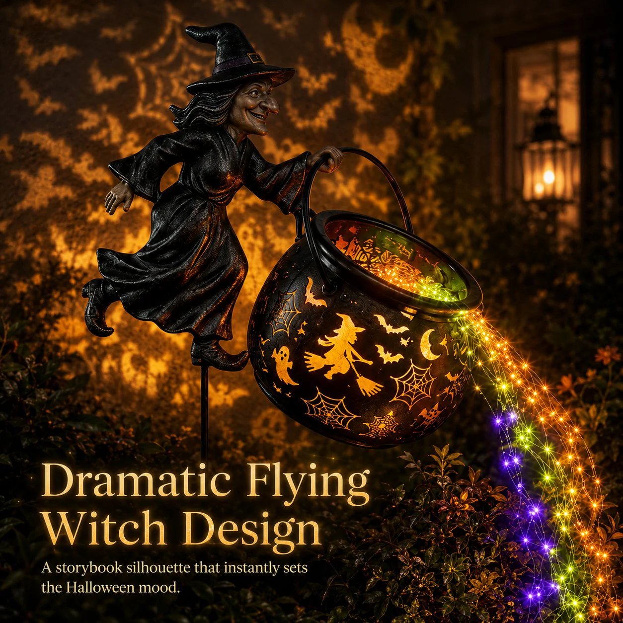 ShadowGlow – Halloween Witch Garden Light