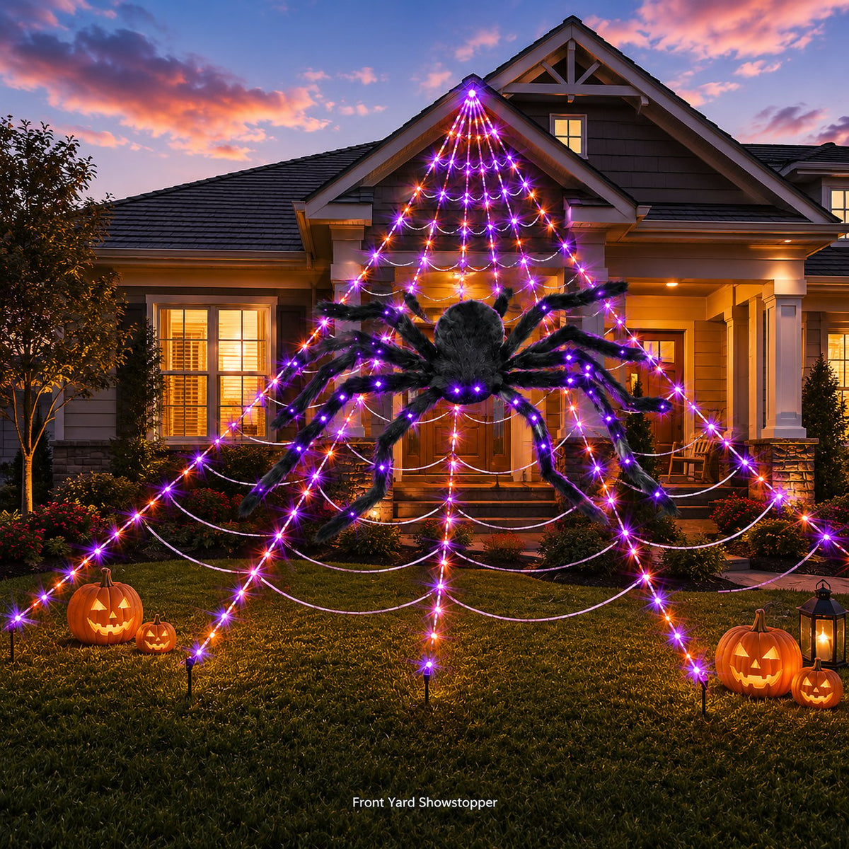 Giant Purple LED Spider Web Lights – Ventayo