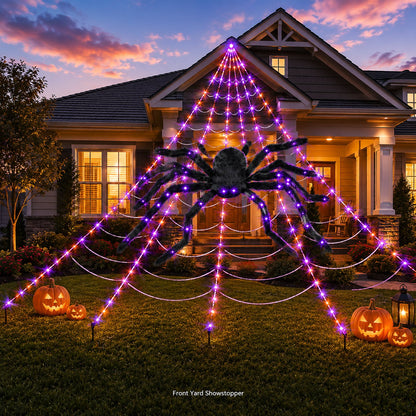 Giant Purple LED Spider Web Lights – Ventayo