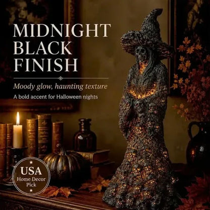 WitchGlow – Spooky Skeleton Witch Ornament