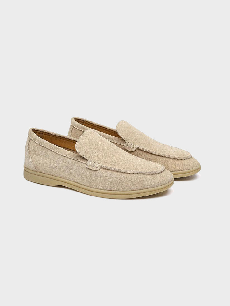 GEONWOO Old Money Suede Loafers – Men’s Premium Slip-On Suede Dress Shoes with Removable Insole