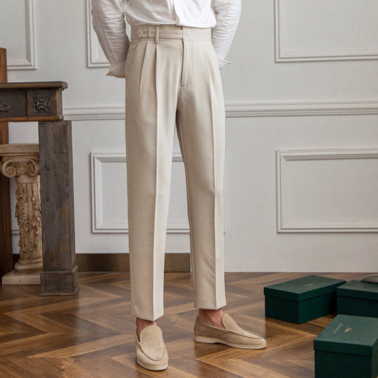 PARIS Old Money Trousers – Men’s Classic Tailored Pants with Adjustable Buckle